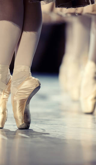 Verschillende ballerina's op pointes