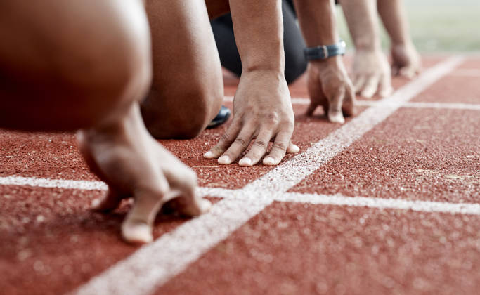 Lopers klaar voor de start