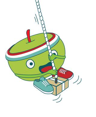 Sportsnack logo appel zwiert op koord