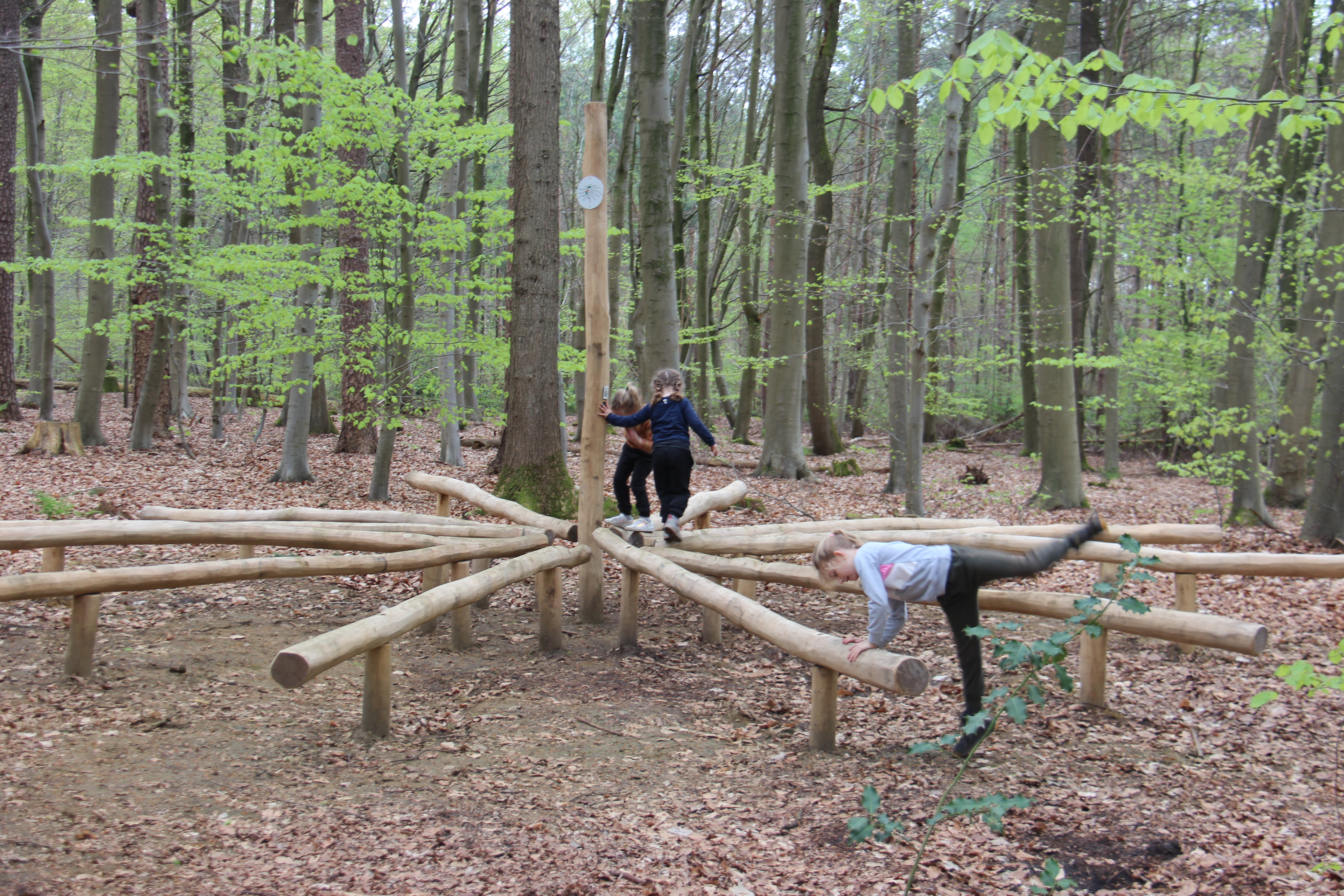 Spelende kinderen op de toestellen van het multimovepad