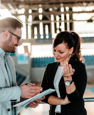 Sport manager negotiating.