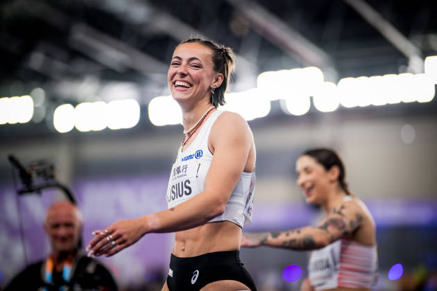 Belgian Rani Rosius pictured after the World Athletics Indoor Championships, in Nanjing, China, Saturday 22 March 2025. The championships take place from 21 to 23 March. BELGA PHOTO JASPER JACOBS