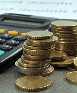 Euro centen en rekenmachine