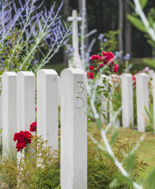 row of graves at Arnhem Oosterbeek War Cemetery; Arnhem, Netherlands