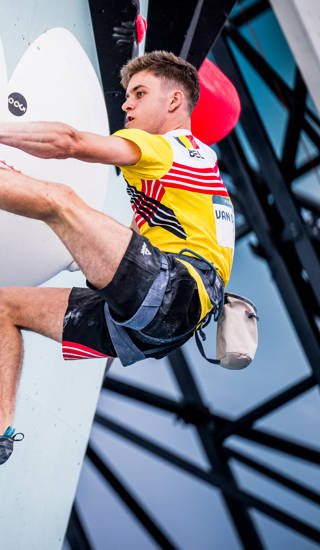 Belgium Hannes Van Duysen pictured in action during the men's Lead semi-final of the sport climbing event at the Paris 2024 Olympic Games, on Wednesday 07 August 2024 in Paris, France. The Games of the XXXIII Olympiad are taking place in Paris from 26 July to 11 August. The Belgian delegation counts 165 athletes competing in 21 sports. BELGA PHOTO JASPER JACOBS