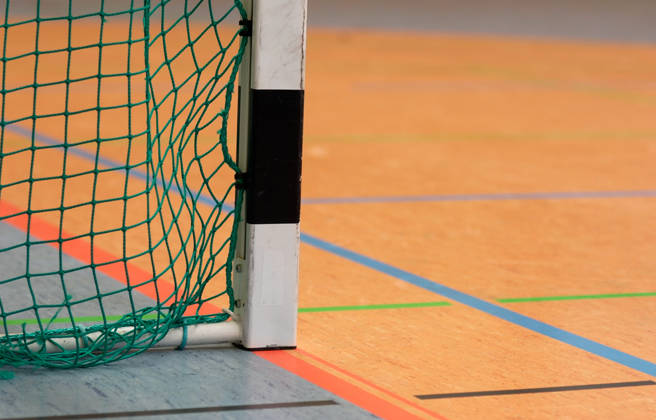 goal indoor with lines
