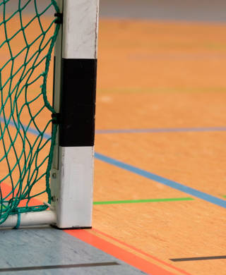 goal indoor with lines