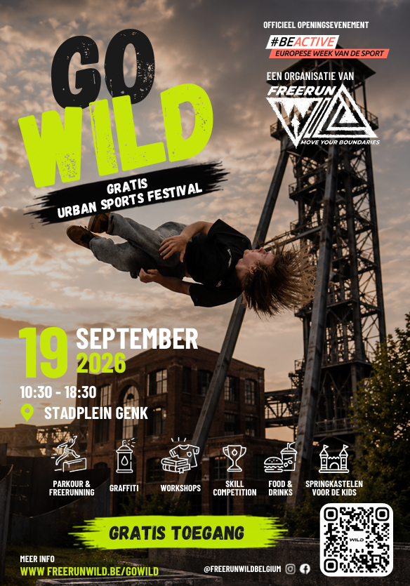 Freerunningclub Freerun Wild organiseert het openingsevent van de Europese week van de sport 2026