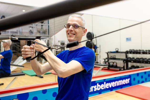 Harold in actie in de fitnesszaal
