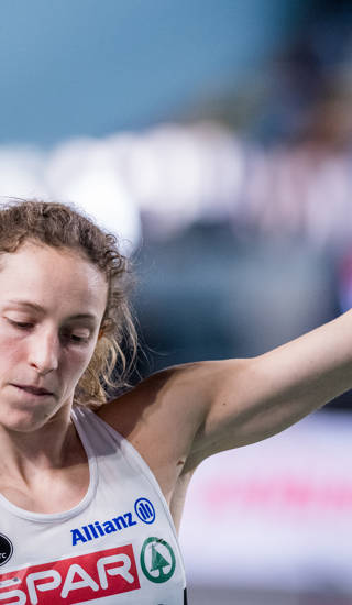 Belgian Noor Vidts pictured in action during the shot put event of the women's pentathlon competition at the 37th edition of the European Athletics Indoor Championships, in Istanbul, Turkey on Friday 03 March 2023. The championships take place from 2 to 5 March. BELGA PHOTO JASPER JACOBS