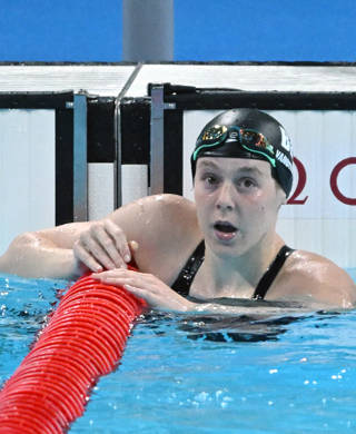 Roos Vanotterdijk of Belgium looks on after competing in the Women's 400m Freestyle at La Defense Arena Olympic Swimming Venue during the 2024 Olympic Summer Games in Paris, France on July 29, 2024. (Photo by Anthony Behar/Sipa USA)