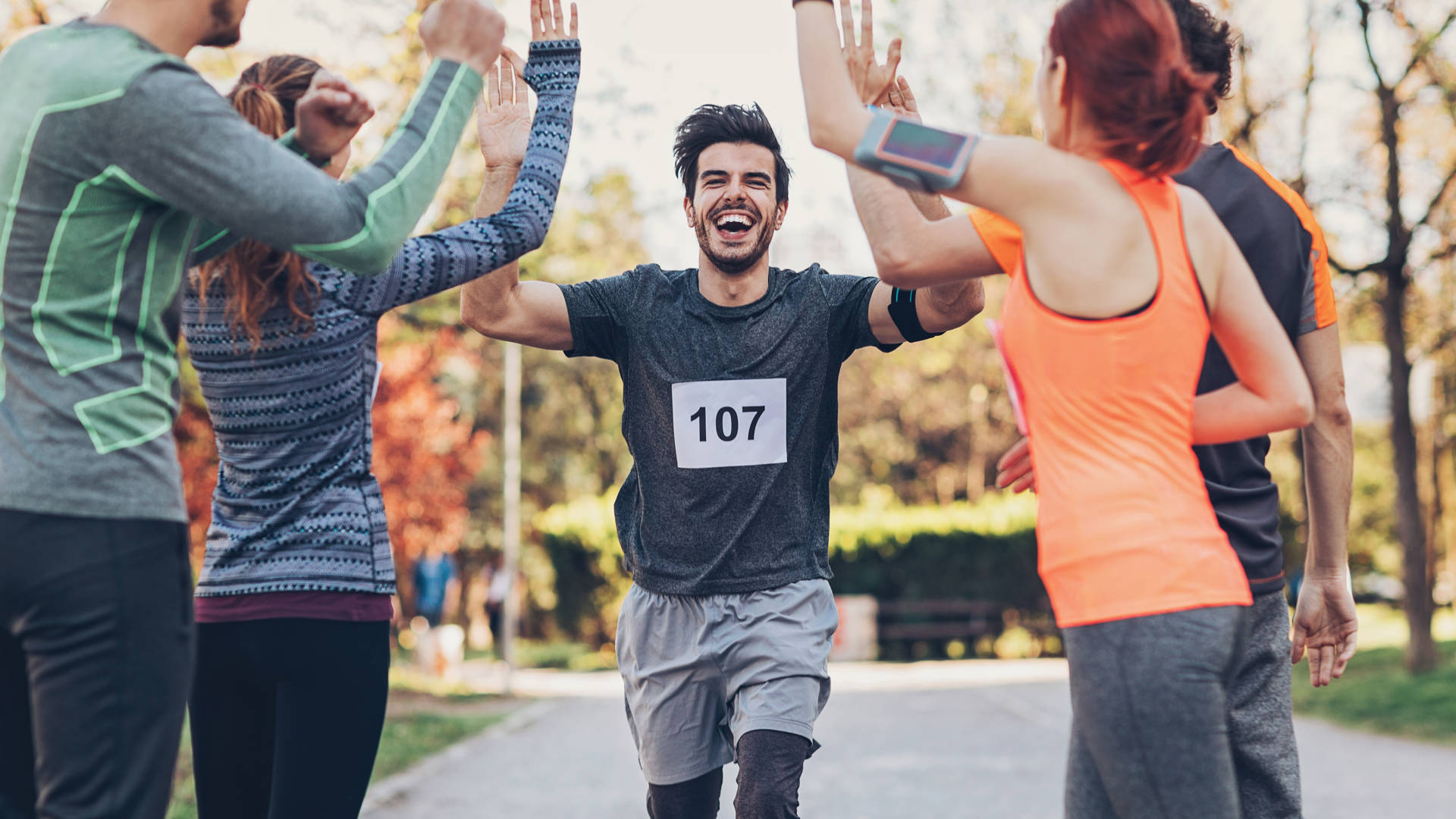 Group of athletes at sports event