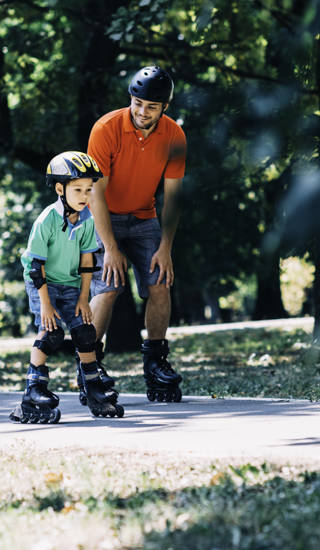 Weekend family activities, skating in the park