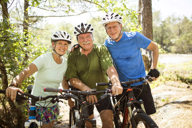 Friends on bikes.